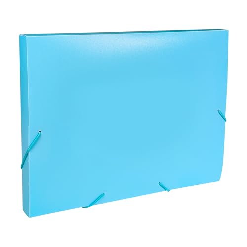 A4-Dokumentenmappe, mit elastischem Verschluss, Pastellblau von Janrax