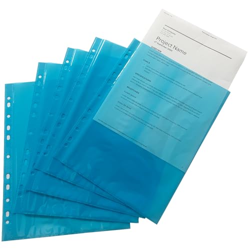 Janrax Packung mit 50 A4 Blue Clear Prospekthüllen von von Janrax