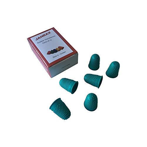 Janrax Packung mit 72 Grün No.0 Rubber Thimblettes - Kleiner Fingerhut Finger Cones von Janrax
