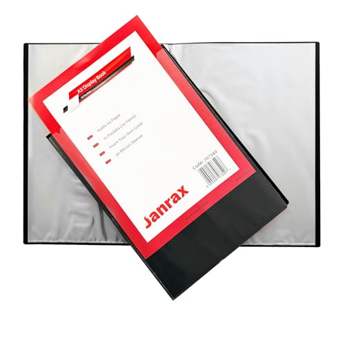 Janrax Präsentationsbuch A3 mit 10 Taschen, Schwarz, Transparent Janrax Präsentationsbuch A3 mit 10 Taschen, Schwarz, Transparent von Janrax