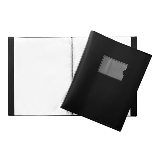 Janrax Präsentationsmappe, A4, flexibler Einband, 150 Fächer, Schwarz von Janrax
