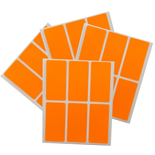 Klebeetiketten, rechteckig, 25 x 50 mm, fluoreszierend, Orange, 24 Stück von Janrax