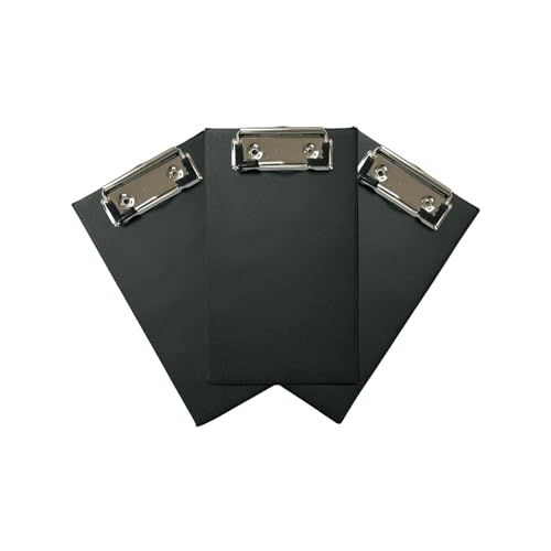 Mini-Klemmbretter, A6, Schwarz, 3 Stück von Janrax