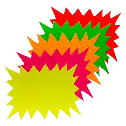 Neon-Leuchtstoffblitze, 150 x 150 mm, verschiedene Farben, 40 Stück von Janrax