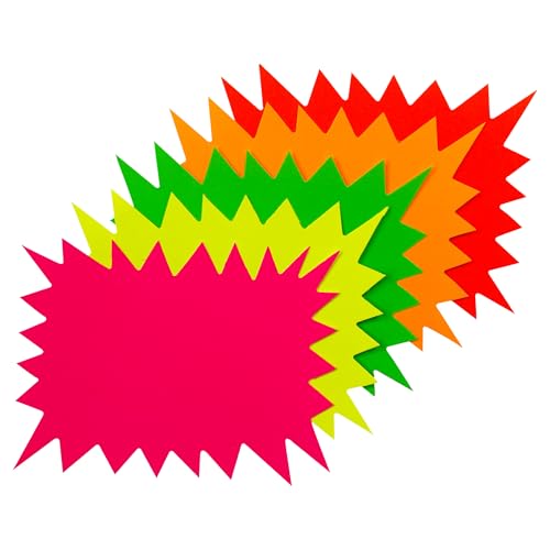Neon-Leuchtstoffblitze, 200 x 150 mm, verschiedene Farben, 20 Stück von Janrax