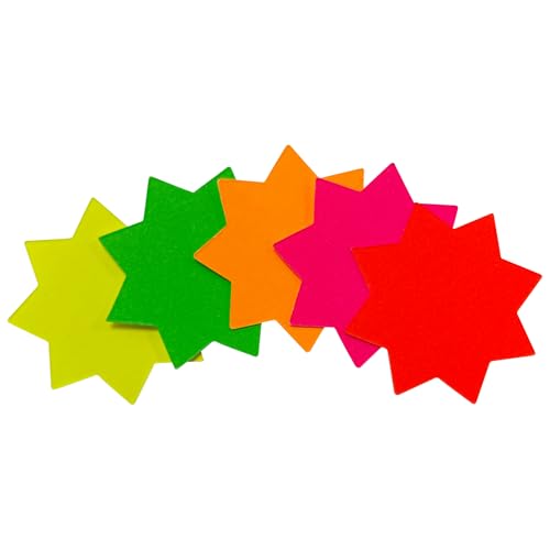 Neon-Sterne, 42 mm, verschiedene Farben, 100 Stück von Janrax