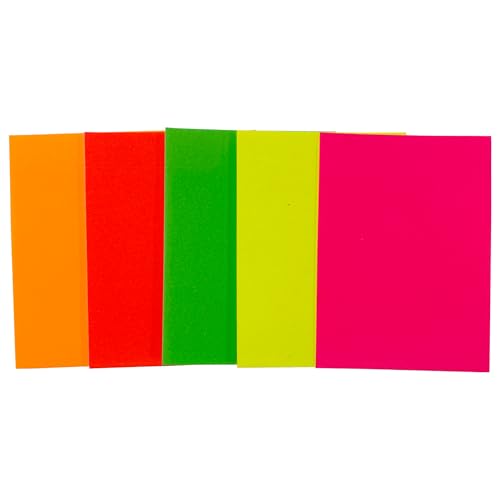 Neonfarben, fluoreszierend, rechteckig, 100 x 75 mm, 40 Stück von Janrax