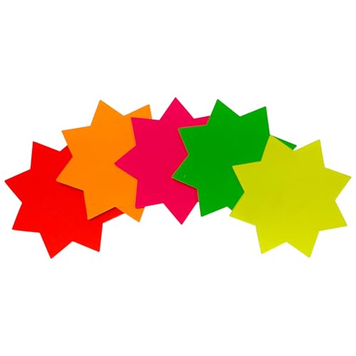 Neonsterne, 75 x 75 mm, 60 Stück von Janrax