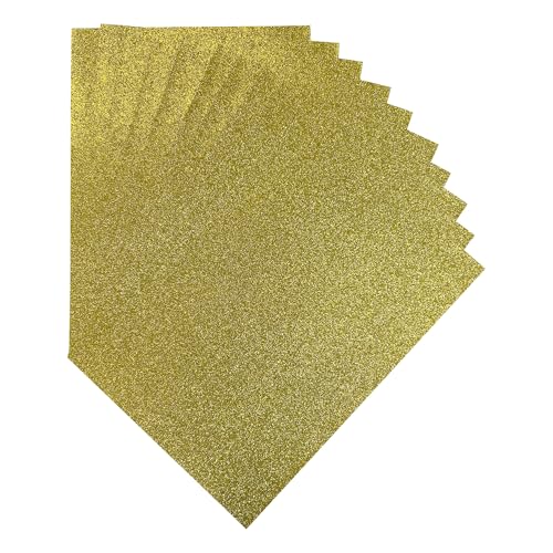 Packung mit 100 gelben A4-Glitzer-Kartonblättern, 230 g/m² von Janrax