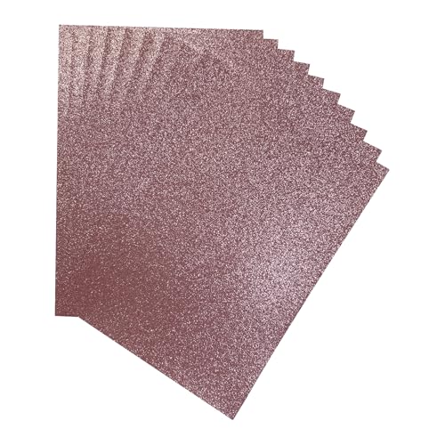Packung mit 100 rosa Glitzerkartons, A4, 230 g/m² von Janrax