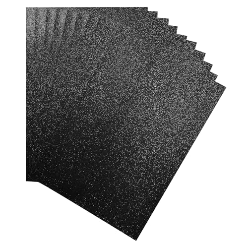Packung mit 100 schwarzen Glitzer-Kartons, A4, 230 g/m² von Janrax