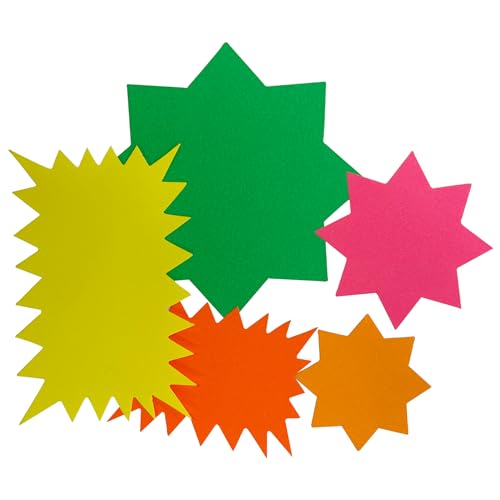 Packung mit 2400 verschiedenfarbigen Neon-Sternen, fluoreszierenden Sternen und Blitzen in verschiedenen Größen Packung mit 2400 verschiedenfarbigen Neon-Sternen, fluoreszierenden Sternen und Blitzen in verschiedenen Größen von Janrax