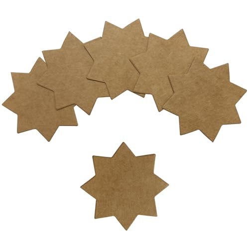 Packung mit 60 braunen Kraftsternen, 75 x 75 mm von Janrax