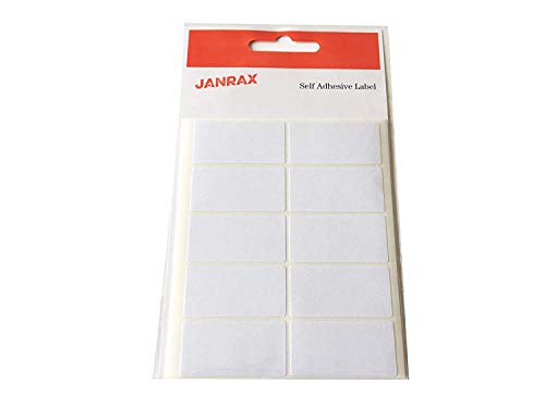Selbstklebende Etiketten, rechteckig, 19 x 38 mm, Weiß, 70 Stück von Janrax
