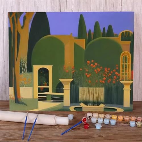 Januave Malen Nach Zahlen Erwachsene,Architektur Abstrakt Paint by Numbers Malen Nach Zahlen,DIY 3 -Pinseln und Acrylfarben Leinwand Handgemalt Ölgemälde für Home Décor(mit rahmen) 55x70cm von Januave