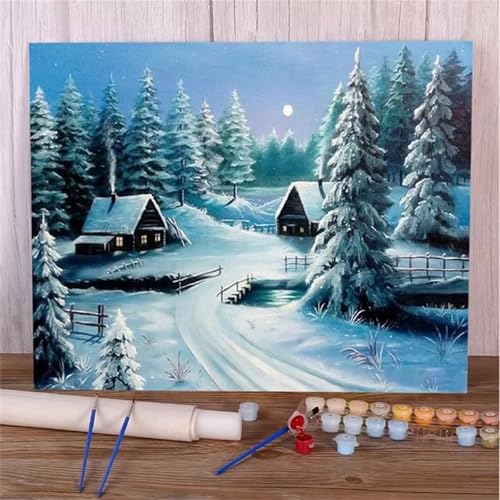 Januave Malen Nach Zahlen Erwachsene,Dorf-Schneeszene Paint by Numbers Malen nach Zahlen,mit rahmen DIY Pinseln und Acrylfarben Handgemalt Ölgemälde Leinwand Bastelset Kit für Home Wand Dekor 40x50cm Januave Malen Nach Zahlen Erwachsene,Dorf-Schneeszene Paint by Numbers Malen nach Zahlen,mit rahmen DIY Pinseln und Acrylfarben Handgemalt Ölgemälde Leinwand Bastelset Kit für Home Wand Dekor 40x50cm von Januave