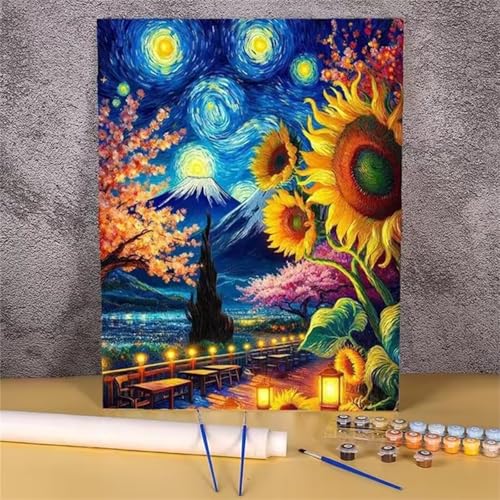 Januave Malen Nach Zahlen Erwachsene,Nachtsonnenblumen DIY Handgemalt Ölgemälde Leinwand Kit für Anfänger,Paint by Numbers mit Pinseln und Acrylfarbe für Geschenke und Wand Dekor 60x90cm(mit rahmen) Januave Malen Nach Zahlen Erwachsene,Nachtsonnenblumen DIY Handgemalt Ölgemälde Leinwand Kit für Anfänger,Paint by Numbers mit Pinseln und Acrylfarbe für Geschenke und Wand Dekor 60x90cm(mit rahmen) von Januave