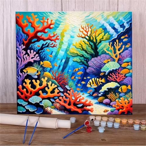 Januave Malen Nach Zahlen Erwachsene,Unterwasserwelt DIY Handgemalt Ölgemälde Leinwand Kit für Anfänger,Paint by Numbers mit Pinseln und Acrylfarbe für Geschenke und Wand Dekor 30x40cm(mit rahmen) Januave Malen Nach Zahlen Erwachsene,Unterwasserwelt DIY Handgemalt Ölgemälde Leinwand Kit für Anfänger,Paint by Numbers mit Pinseln und Acrylfarbe für Geschenke und Wand Dekor 30x40cm(mit rahmen) von Januave
