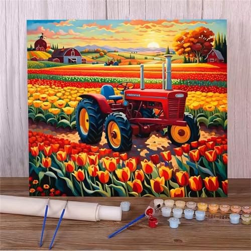 Malen Nach Zahlen Erwachsene,Sonnenuntergang im Tulpenfeld DIY Handgemalt Ölgemälde Leinwand Kit für Anfänger,Paint by Numbers mit Pinseln und Acrylfarbe für Geschenke Wand Dekor 30x40cm(Ohne Rahmen) Malen Nach Zahlen Erwachsene,Sonnenuntergang im Tulpenfeld DIY Handgemalt Ölgemälde Leinwand Kit für Anfänger,Paint by Numbers mit Pinseln und Acrylfarbe für Geschenke Wand Dekor 30x40cm(Ohne Rahmen) von Januave