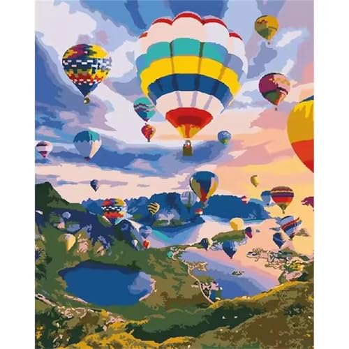 Paint by Number for Adults,Hot Air Balloon Acrylic Oil Painting by Numbers Kits for Beginner,with Brushes with frame DIY Canvas Art Painting for Home Wall Decor Gift 30x40cm Paint by Number for Adults,Hot Air Balloon Acrylic Oil Painting by Numbers Kits for Beginner,with Brushes with frame DIY Canvas Art Painting for Home Wall Decor Gift 30x40cm von Januave