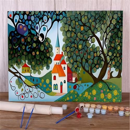 Paint by Number for Adults,House Island Acrylic Oil Painting by Numbers Kits for Beginner,with Brushes with frame DIY Canvas Art Painting for Home Wall Decor Gift 40x50cm Paint by Number for Adults,House Island Acrylic Oil Painting by Numbers Kits for Beginner,with Brushes with frame DIY Canvas Art Painting for Home Wall Decor Gift 40x50cm von Januave