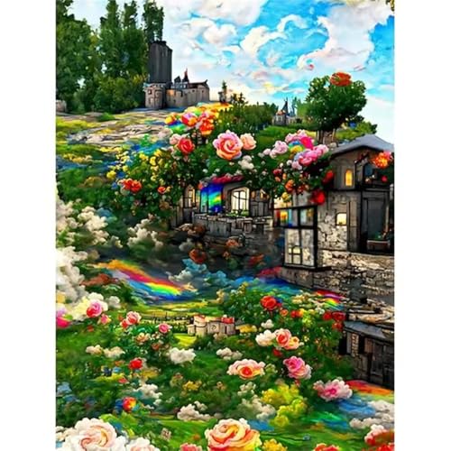 Paint by Number for Adults,House Mountain Acrylic Oil Painting by Numbers Kits for Beginner,with Brushes Without Frame DIY Canvas Art Painting for Home Wall Decor Gift 55x70cm Paint by Number for Adults,House Mountain Acrylic Oil Painting by Numbers Kits for Beginner,with Brushes Without Frame DIY Canvas Art Painting for Home Wall Decor Gift 55x70cm von Januave