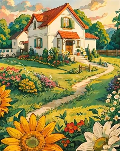 Paint by Number for Adults,House Path Flower Acrylic Oil Painting by Numbers Kits for Beginner,with Brushes Without Frame DIY Canvas Art Painting for Home Wall Decor Gift 30x40cm Paint by Number for Adults,House Path Flower Acrylic Oil Painting by Numbers Kits for Beginner,with Brushes Without Frame DIY Canvas Art Painting for Home Wall Decor Gift 30x40cm von Januave