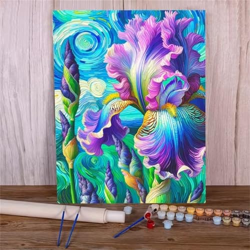 Paint by Number for Adults,Iris Color Acrylic Oil Painting by Numbers Kits for Beginner,with Brushes with frame DIY Canvas Art Painting for Home Wall Decor Gift 30x40cm Paint by Number for Adults,Iris Color Acrylic Oil Painting by Numbers Kits for Beginner,with Brushes with frame DIY Canvas Art Painting for Home Wall Decor Gift 30x40cm von Januave