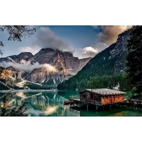 Paint by Number for Adults,Island River Acrylic Oil Painting by Numbers Kits for Beginner,with Brushes with frame DIY Canvas Art Painting for Home Wall Decor Gift 30x40cm von Januave