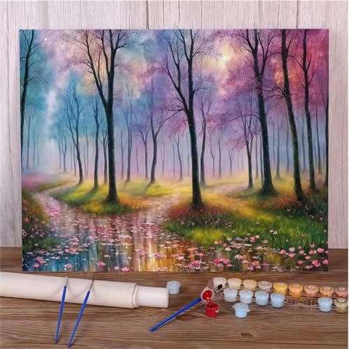 Paint by Number for Adults,Jungle Creek Acrylic Oil Painting by Numbers Kits for Beginner,with Brushes with frame DIY Canvas Art Painting for Home Wall Decor Gift 60x75cm Paint by Number for Adults,Jungle Creek Acrylic Oil Painting by Numbers Kits for Beginner,with Brushes with frame DIY Canvas Art Painting for Home Wall Decor Gift 60x75cm von Januave