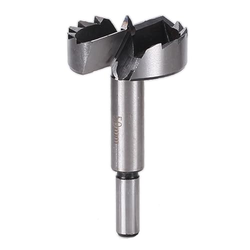 Forstner Bohrbohr, Verzahnte Forstner Bohrbohr mit rundem Schaft für Holz, Zweigloch, Scharnierloch, Topf, Spanplatte, Faserplatte (Ø 50mm) von Janzoom
