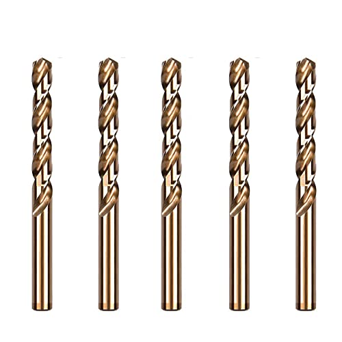 Janzoom 5Pcs 9.5mm Kobalt Bohrer Set Spiralbohrer zum Bohren auf Edelstahl, Harte Stähle, Metall von Janzoom
