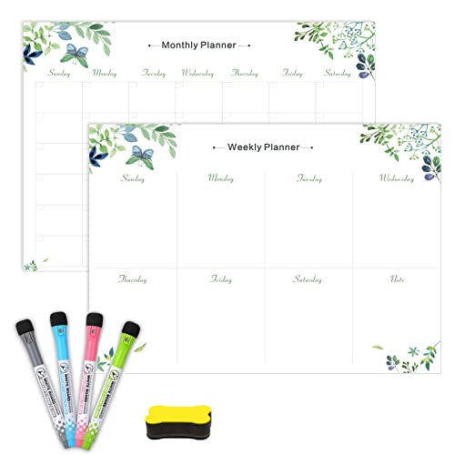 JaoNanl trocken abwischbares magnetisches Kalender-Set – monatlicher magnetischer Planer und wöchentliches Whiteboard, 29cm x 41cm Küchen-Kühlschrank-Kalender mit 4 Markern und Radiergummi JaoNanl trocken abwischbares magnetisches Kalender-Set – monatlicher magnetischer Planer und wöchentliches Whiteboard, 29cm x 41cm Küchen-Kühlschrank-Kalender mit 4 Markern und Radiergummi von JaoNanl