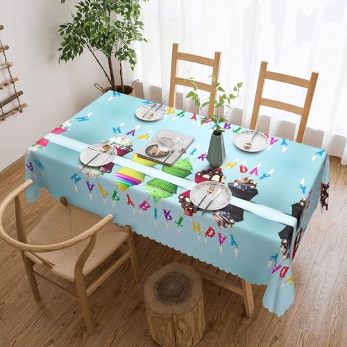 Bunte Happy Birthday Cupcakes quadratische Spitzentischdecke – klassische Schneiderei für Esstische, Couchtische und Feiertagsfeiern Bunte Happy Birthday Cupcakes quadratische Spitzentischdecke – klassische Schneiderei für Esstische, Couchtische und Feiertagsfeiern von JaoXer
