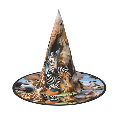 JaoXer Afrikanische Tiere Halloween Hut - Erwachsenenkostüm-Zubehör für Party & Maskerade, perfekt für Halloween, Karneval, Cosplay JaoXer Afrikanische Tiere Halloween Hut - Erwachsenenkostüm-Zubehör für Party & Maskerade, perfekt für Halloween, Karneval, Cosplay von JaoXer
