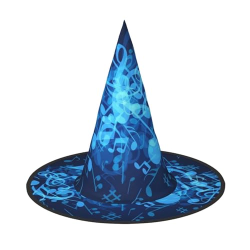JaoXer Blaue Musiknoten Halloween Hut - Erwachsenenkostüm-Zubehör für Party & Maskerade, perfekt für Halloween, Karneval, Cosplay von JaoXer
