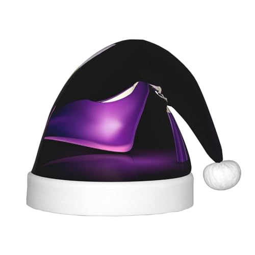 JaoXer Elegante lila High Heels Weihnachtsmütze - Plüsch weiche Kappe für Weihnachten, Neujahr, Halloween - Lebendige Kopfschmuck & Kopfbedeckung Supplies von JaoXer