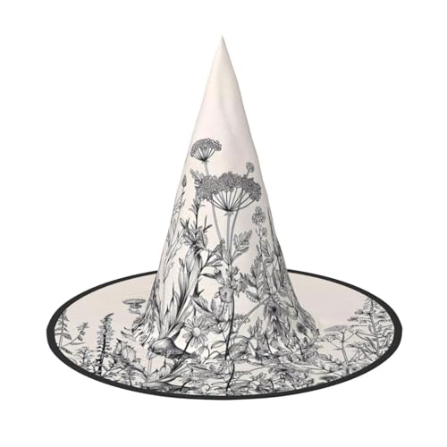 JaoXer Floral Herbs Botanische Gravur Halloween Hut - Erwachsene Kostüm Zubehör für Party & Maskerade, Perfekt für Halloween, Karneval, Cosplay JaoXer Floral Herbs Botanische Gravur Halloween Hut - Erwachsene Kostüm Zubehör für Party & Maskerade, Perfekt für Halloween, Karneval, Cosplay von JaoXer