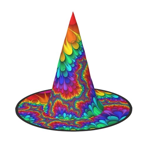 JaoXer Halloween Hut in Regenbogenfarben mit Batikfärbung – Erwachsenenkostüm-Zubehör für Party & Maskerade, perfekt für Halloween, Karneval, Cosplay JaoXer Halloween Hut in Regenbogenfarben mit Batikfärbung – Erwachsenenkostüm-Zubehör für Party & Maskerade, perfekt für Halloween, Karneval, Cosplay von JaoXer