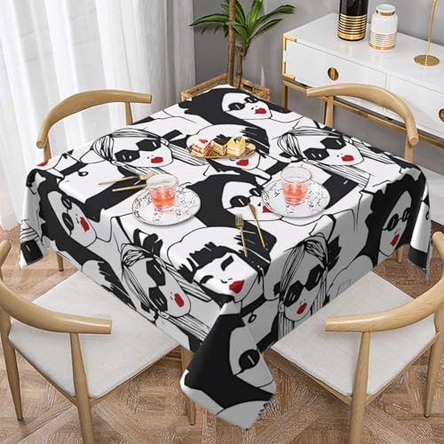 JaoXer Quadratische Tischdecke für Damen mit Sonnenbrille-Druck, perfekt für drinnen und draußen, Esstisch, Couchtisch und Bürokonferenzen JaoXer Quadratische Tischdecke für Damen mit Sonnenbrille-Druck, perfekt für drinnen und draußen, Esstisch, Couchtisch und Bürokonferenzen von JaoXer