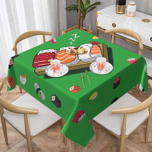 JaoXer Quadratische Tischdecke mit Sushi-Druck, perfekt für drinnen und draußen, Esstisch, Couchtisch und Bürokonferenzen JaoXer Quadratische Tischdecke mit Sushi-Druck, perfekt für drinnen und draußen, Esstisch, Couchtisch und Bürokonferenzen von JaoXer