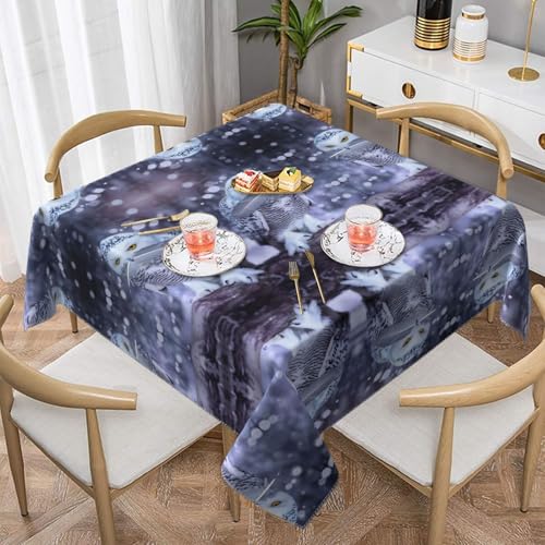JaoXer Quadratische Tischdecke mit arktischem Eulen-Druck, perfekt für drinnen und draußen, Esstisch, Couchtisch und Bürokonferenzen JaoXer Quadratische Tischdecke mit arktischem Eulen-Druck, perfekt für drinnen und draußen, Esstisch, Couchtisch und Bürokonferenzen von JaoXer