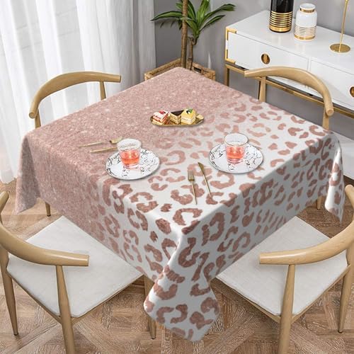 JaoXer Quadratische Tischdecke mit roségoldenem Glitzer-Druck, perfekt für drinnen und draußen, Esstisch, Couchtisch und Bürokonferenzen JaoXer Quadratische Tischdecke mit roségoldenem Glitzer-Druck, perfekt für drinnen und draußen, Esstisch, Couchtisch und Bürokonferenzen von JaoXer