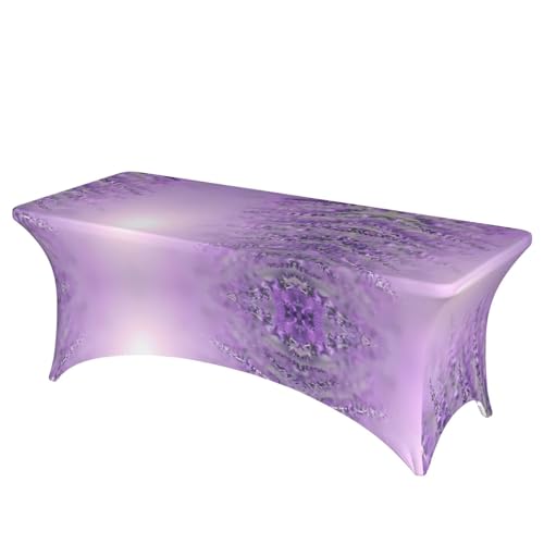 JaoXer Rechteckige Tischdecke, romantisch, violett, Lavendel, abwischbar, dehnbar, langlebig, für den Innen- und Außenbereich JaoXer Rechteckige Tischdecke, romantisch, violett, Lavendel, abwischbar, dehnbar, langlebig, für den Innen- und Außenbereich von JaoXer