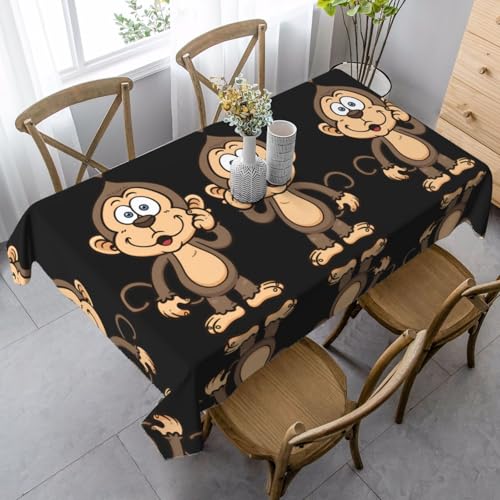 JaoXer Rechteckige Tischdecke mit Affen-Druck, waschbar, klassische Küchendekoration für Esstisch, Tischplatte, Party-Tischdecken JaoXer Rechteckige Tischdecke mit Affen-Druck, waschbar, klassische Küchendekoration für Esstisch, Tischplatte, Party-Tischdecken von JaoXer