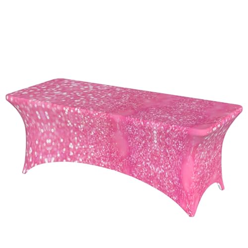 JaoXer Rechteckige Tischdecke mit Glitzer-Druck, abwischbar, dehnbar, langlebig, für den Innen- und Außenbereich JaoXer Rechteckige Tischdecke mit Glitzer-Druck, abwischbar, dehnbar, langlebig, für den Innen- und Außenbereich von JaoXer