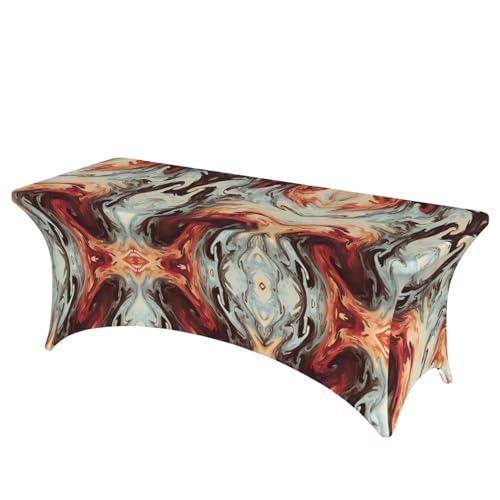 JaoXer Rechteckige Tischdecke mit Marmor-Druck, abwischbar, dehnbar, langlebig, für den Innen- und Außenbereich JaoXer Rechteckige Tischdecke mit Marmor-Druck, abwischbar, dehnbar, langlebig, für den Innen- und Außenbereich von JaoXer