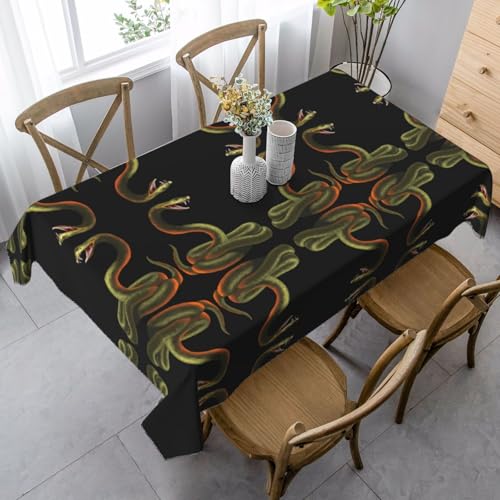 JaoXer Rechteckige Tischdecke mit Schlangenmuster, waschbar, klassische Küchendekoration für Esstisch, Tischplatte, Party-Tischdecken JaoXer Rechteckige Tischdecke mit Schlangenmuster, waschbar, klassische Küchendekoration für Esstisch, Tischplatte, Party-Tischdecken von JaoXer