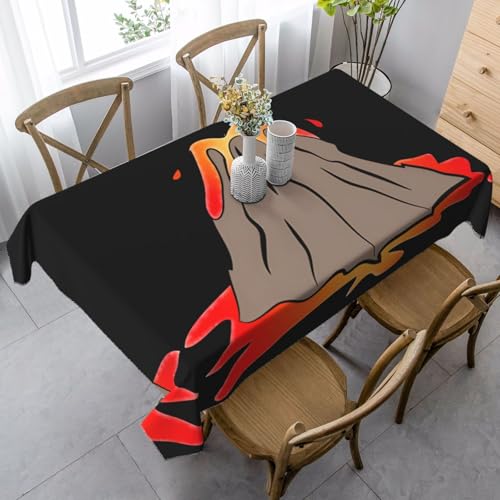 JaoXer Rechteckige Tischdecke mit Vulkandruck, waschbar, klassische Küchendekoration für Esstisch, Tischplatte, Party-Tischdecken JaoXer Rechteckige Tischdecke mit Vulkandruck, waschbar, klassische Küchendekoration für Esstisch, Tischplatte, Party-Tischdecken von JaoXer