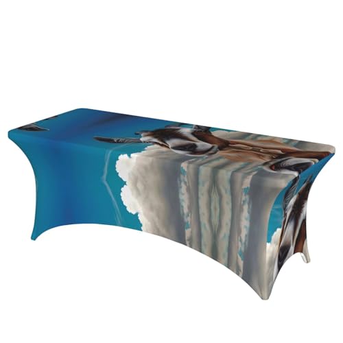 JaoXer Rechteckige Tischdecke mit Ziegenmuster, abwischbar, dehnbar, langlebig, für den Innen- und Außenbereich JaoXer Rechteckige Tischdecke mit Ziegenmuster, abwischbar, dehnbar, langlebig, für den Innen- und Außenbereich von JaoXer